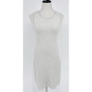Athleta Chills and Valleys XS Womans Gray White Knit‎ Tank Sweater Dress